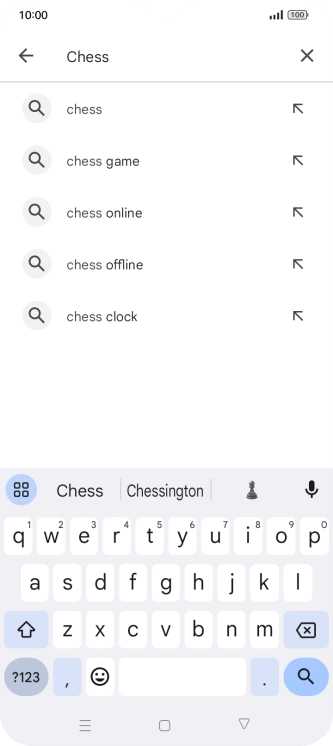 Key in the name or subject of the required app and press the search icon.