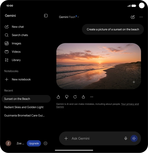 You can also ask Gemini to generate a picture based on your description.