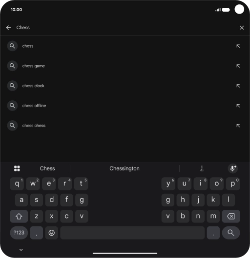 Key in the name or subject of the required app and press the search icon.