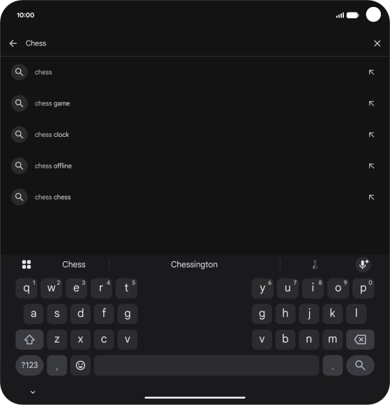 Key in the name or subject of the required app and press the search icon.