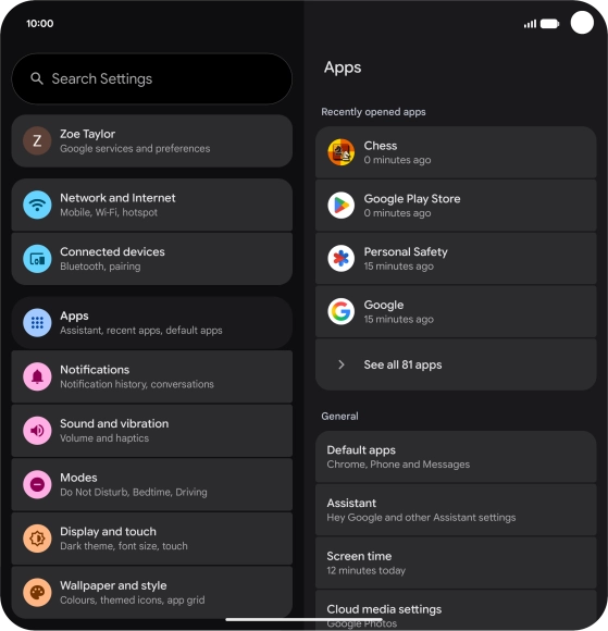 Press See all apps.