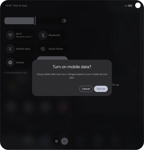If you turn on the function, press Turn on.