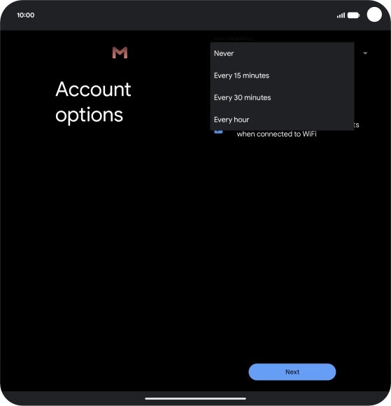 Press the required setting.