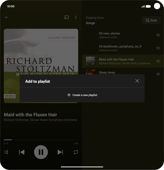 Press Create a new playlist.