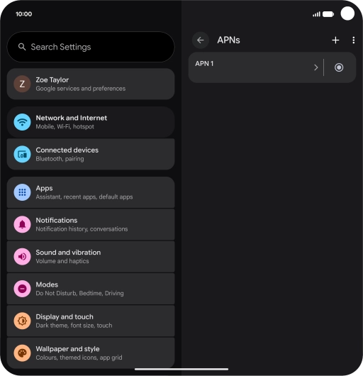 Press the add icon.