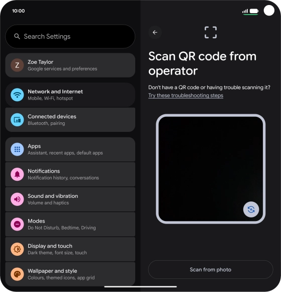 Place the QR code you've received inside the phone camera frame to scan the code.