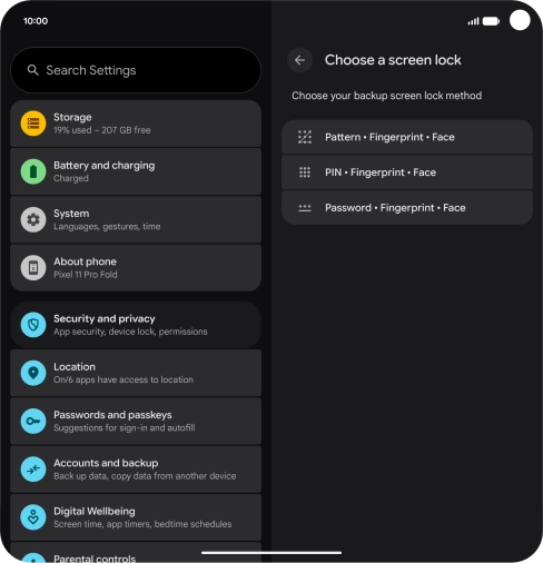 Press the required phone lock code and follow the instructions on the screen to create an additional phone lock code.