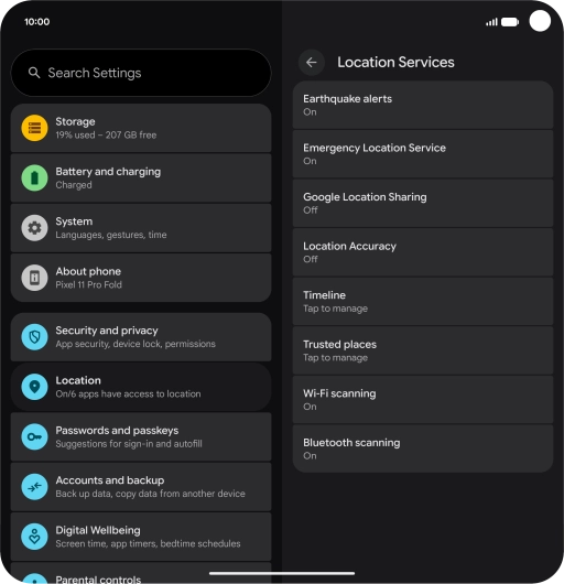Press Location Accuracy.