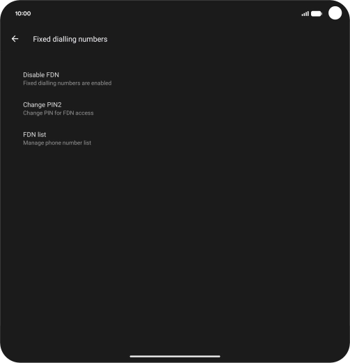Press Disable FDN.