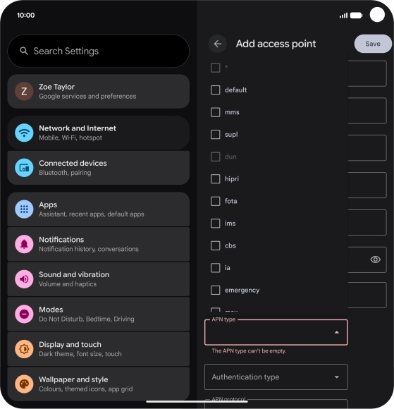 Press default to turn on the setting.
