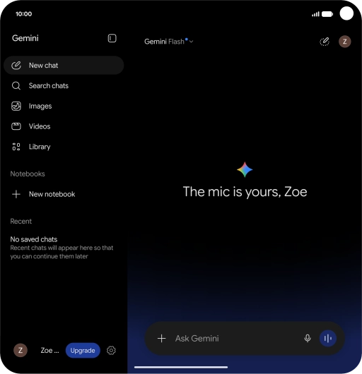 Press the profile icon.