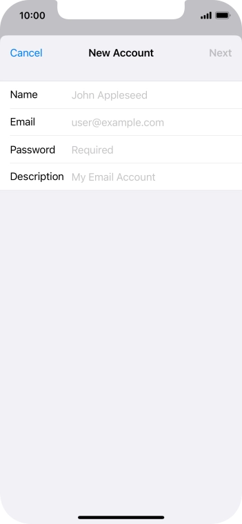 Press Name and key in the required sender name.