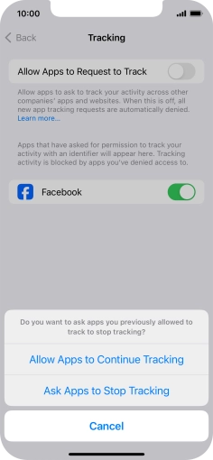 If you turn off the function, press the required setting.