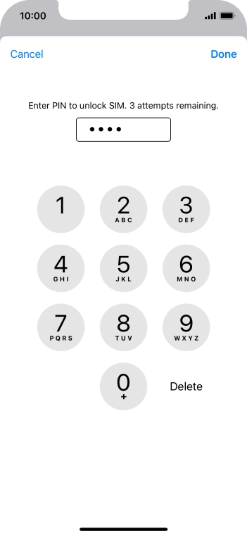 Key in your PIN and press Done. The default PIN is 1111.