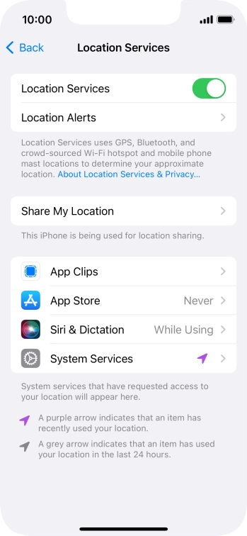 Press the required app.