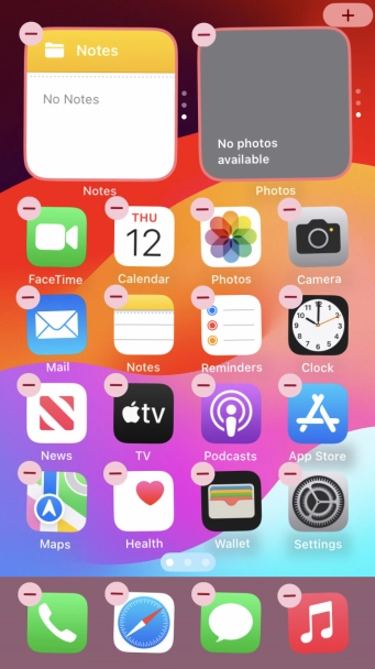 Press the home screen icon.