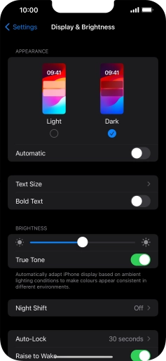 Press the indicator next to 