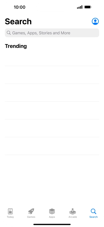 Press the search field and key in the name or subject of the required app.