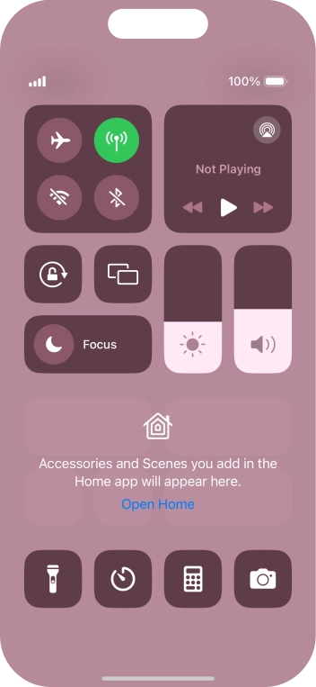 Press the flight mode icon to turn the function on or off.