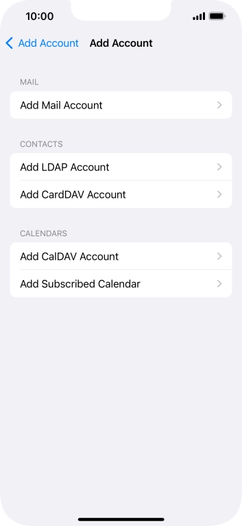 Press Add Mail Account.
