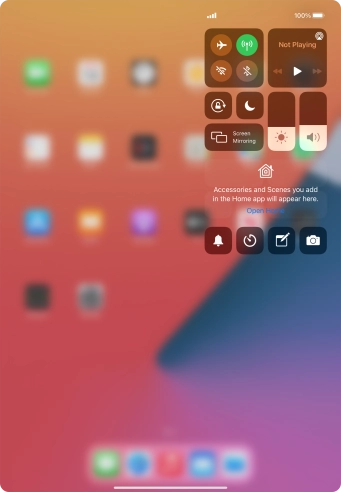 Press the flight mode icon to turn the function on or off.