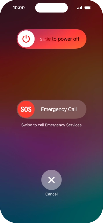 Press and drag the power off icon right.