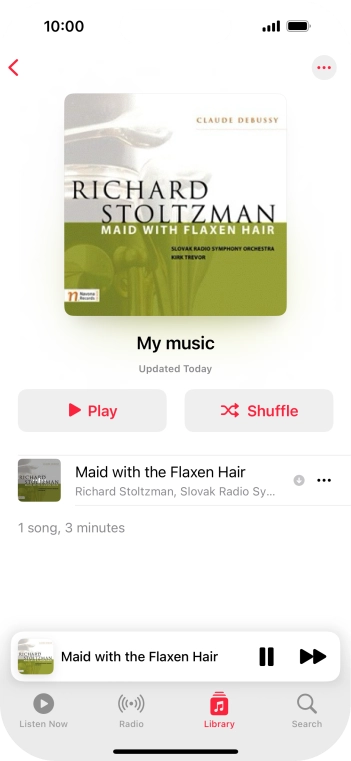 Press the song title.