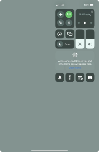 Press the flight mode icon to turn the function on or off.