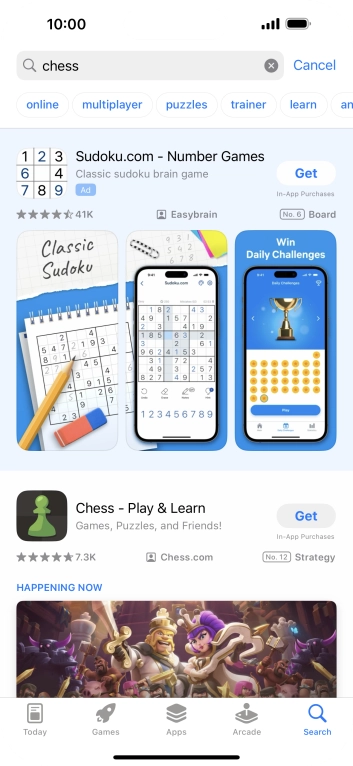 Press the required app.