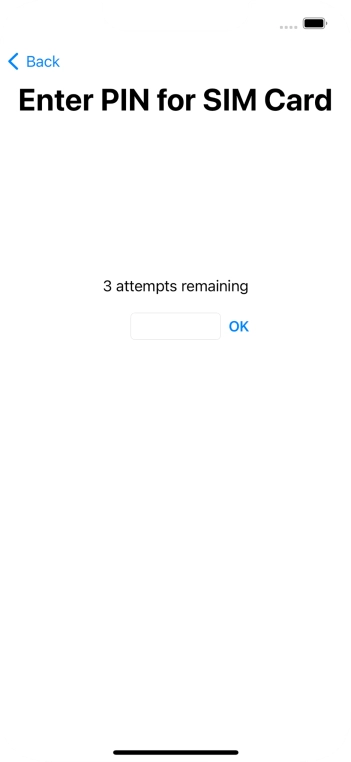 If your SIM is locked, key in your PIN and press OK. The default PIN is 1111.