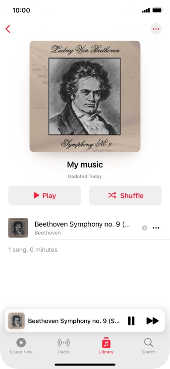 Press the song title.