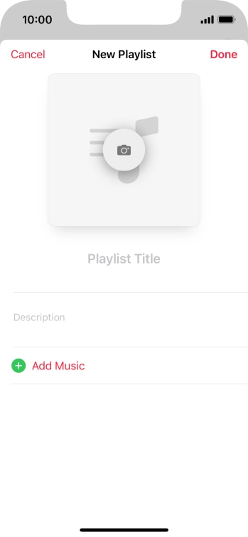 Press the text input field and key in a name for the playlist.