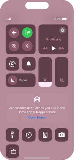 Press the flight mode icon to turn the function on or off.