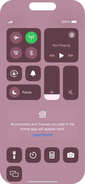 Press the flight mode icon to turn the function on or off.
