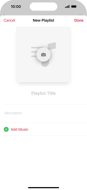 Press the text input field and key in a name for the playlist.