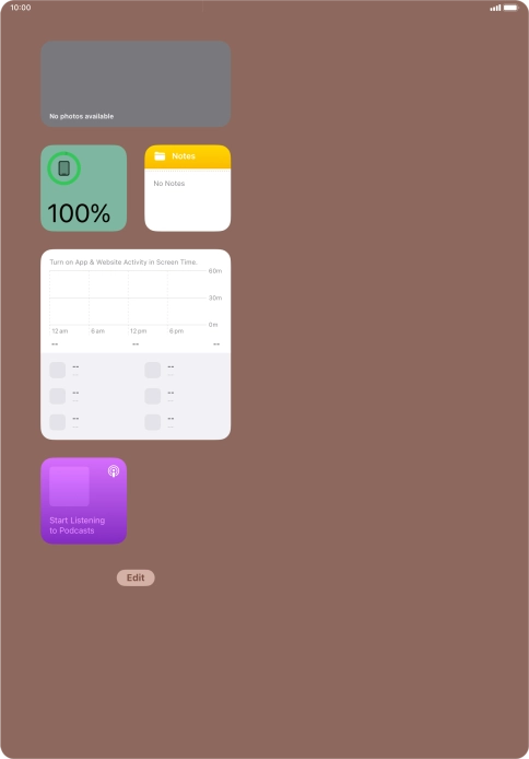 Press and hold the required widget until a pop-up menu is displayed.