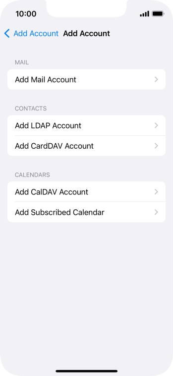 Press Add Mail Account.