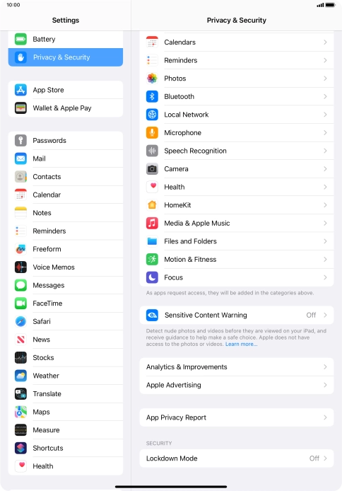 Press App Privacy Report.
