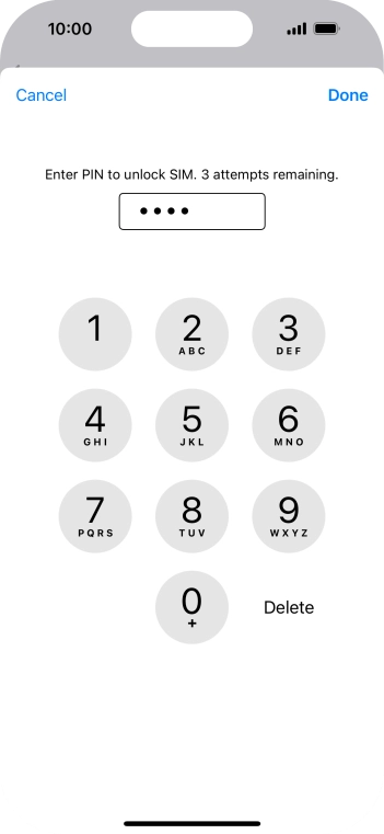 Key in your PIN and press Done. The default PIN is 1111.