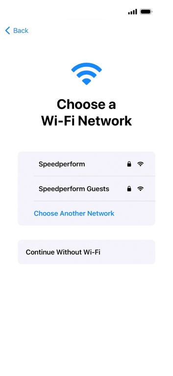 Press the required Wi-Fi network.