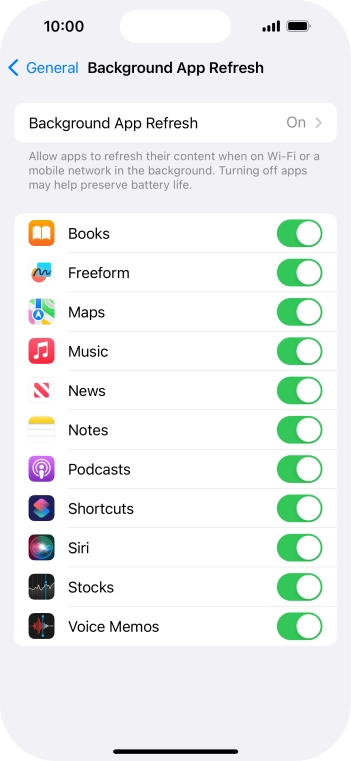 Press Background App Refresh.