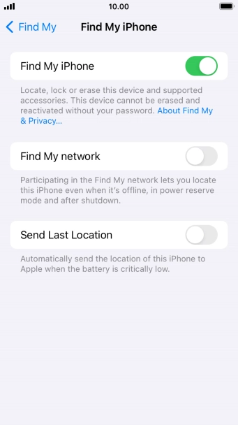 Press the indicator next to 