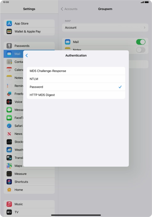 Press Password.