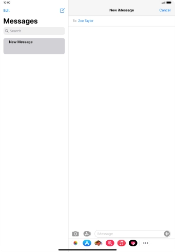 Press the text input field and key in the required text.