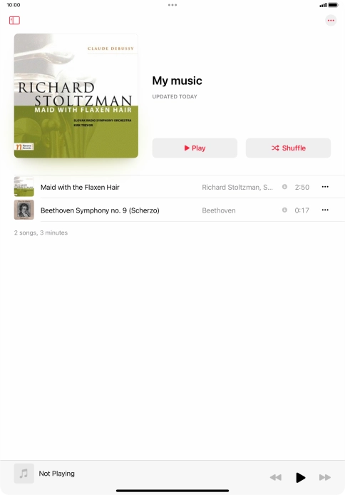 Go to the required category or playlist and press the required audio file.