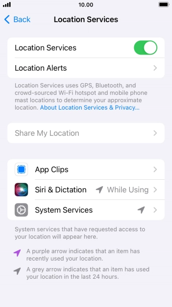 Press the required app.