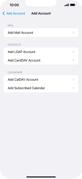 Press Add Mail Account.