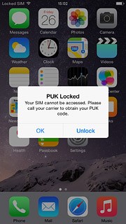 enter puk code iphone verizon