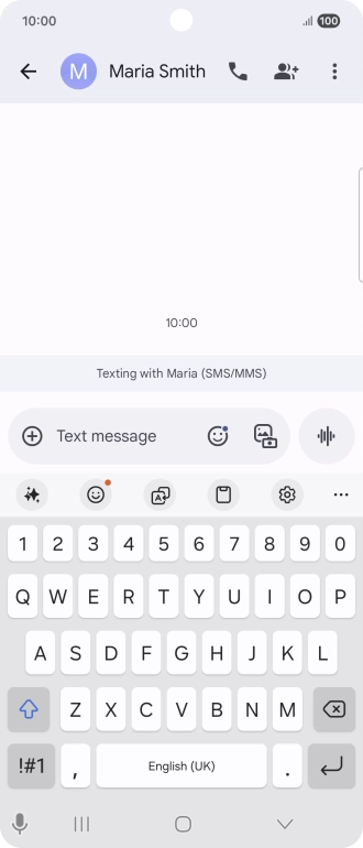 Select an existing conversation or create a new message and press the AI icon.