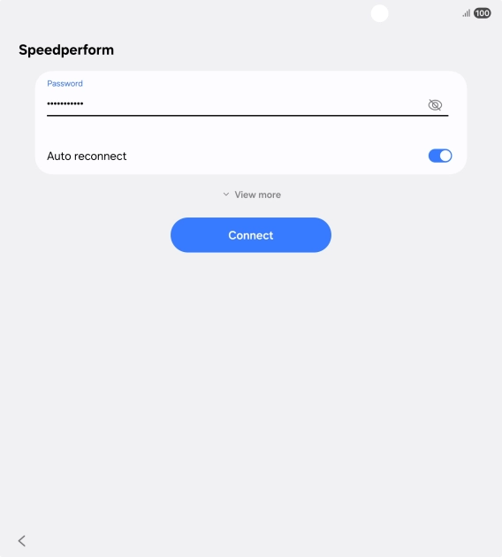 Key in the password for the Wi-Fi network and press Connect.